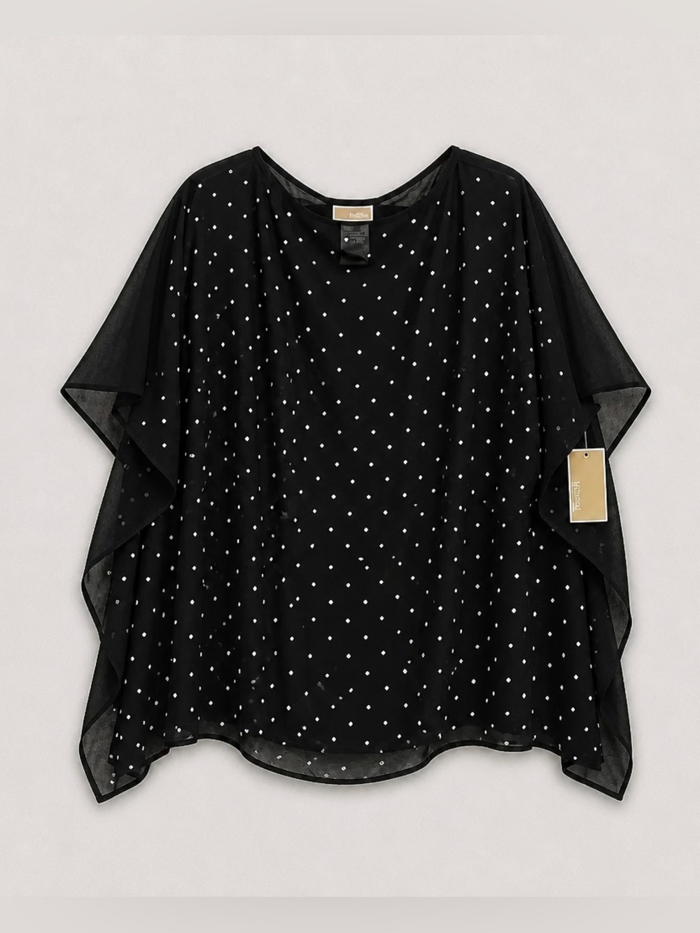 Michael Kors Black with White Polka Dot Layered Tunic